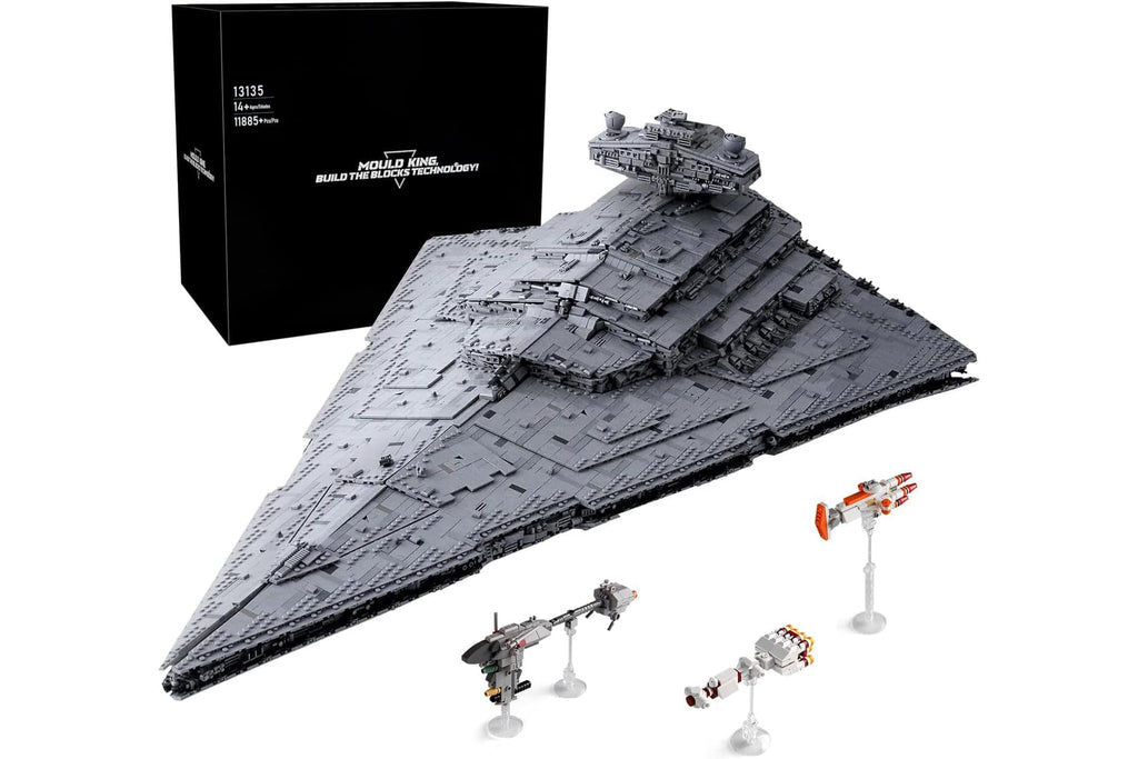 13135 Imperial Star Destroyer Toy with 3 Mini Spaceships, 11885 Building Blocks Technic Star Destroyer, Collectible for Adults, compatible with UCS Super Star Destroyer