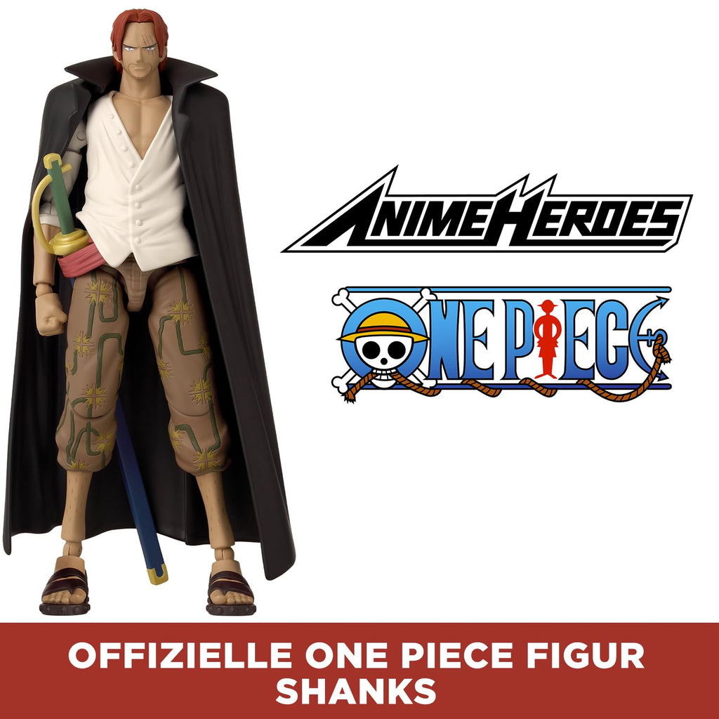 BANDAI – Anime Heroes – One Piece Figur – Lorenor Zorro 17 cm Three Sword Style – Offizielle Lizenz One Piece – Bewegliche Manga Figur Zorro 3 Schwerter – Spielzeug für Kinder ab 4 Jahren – 37052