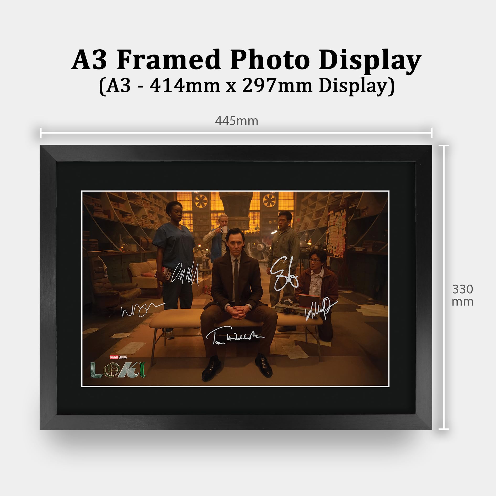 HWC Trading Loki Gifts Printed Signed Autograph Photo for TV Memorabilia Fans - A3 Framed