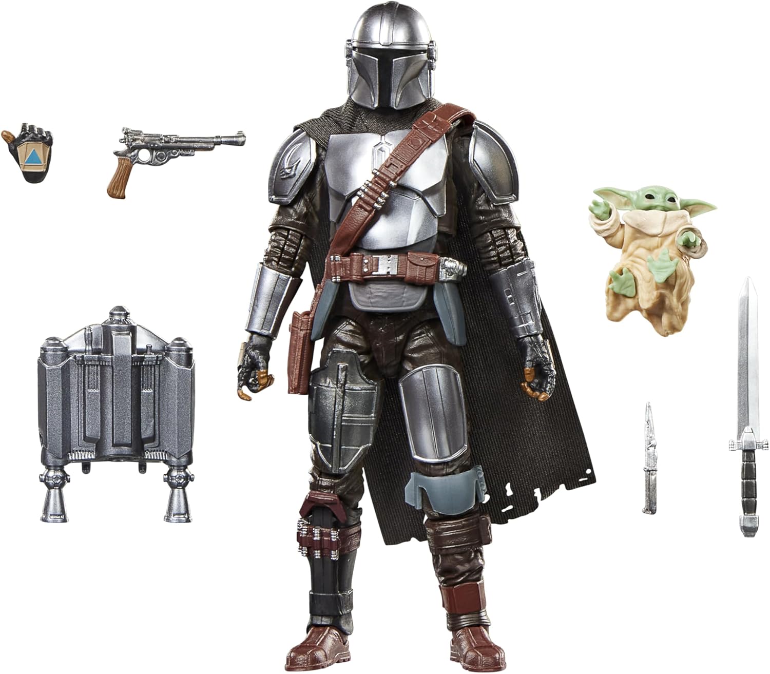 Star Wars The Black Series The Mandalorian & Grogu, Deluxe Collectible Action Figure Gift The Mandalorian & Grogu, 15 cm Scale