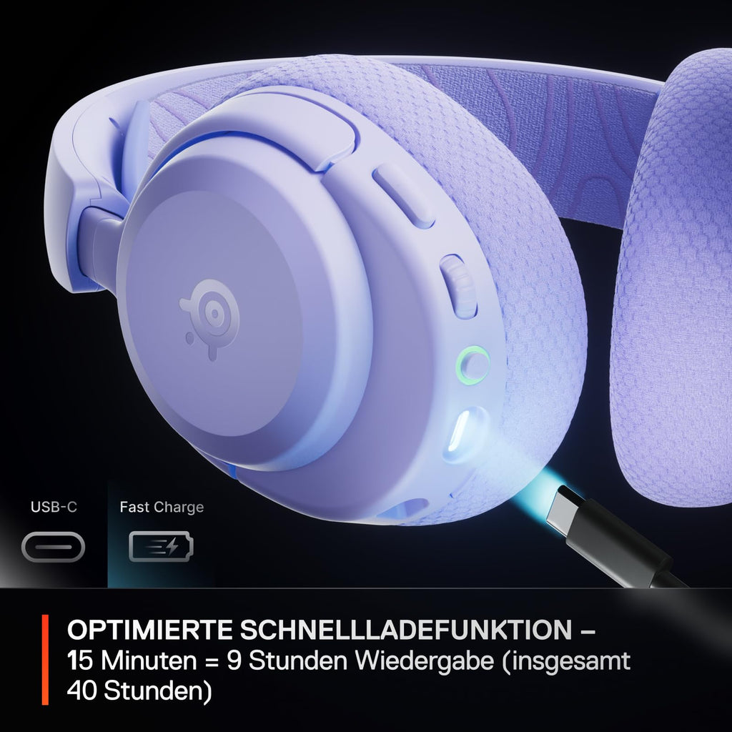 SteelSeries Arctis Nova 3P Wireless - PS5 Headset & PC Gaming Headset – App-Steuerung – 40 Std. Akku – Neodym-Magnet-Treiber – 2,4 GHz/Bluetooth – Abnehmbares Mikrofon – Für PS5, PC, Switch - Schwarz
