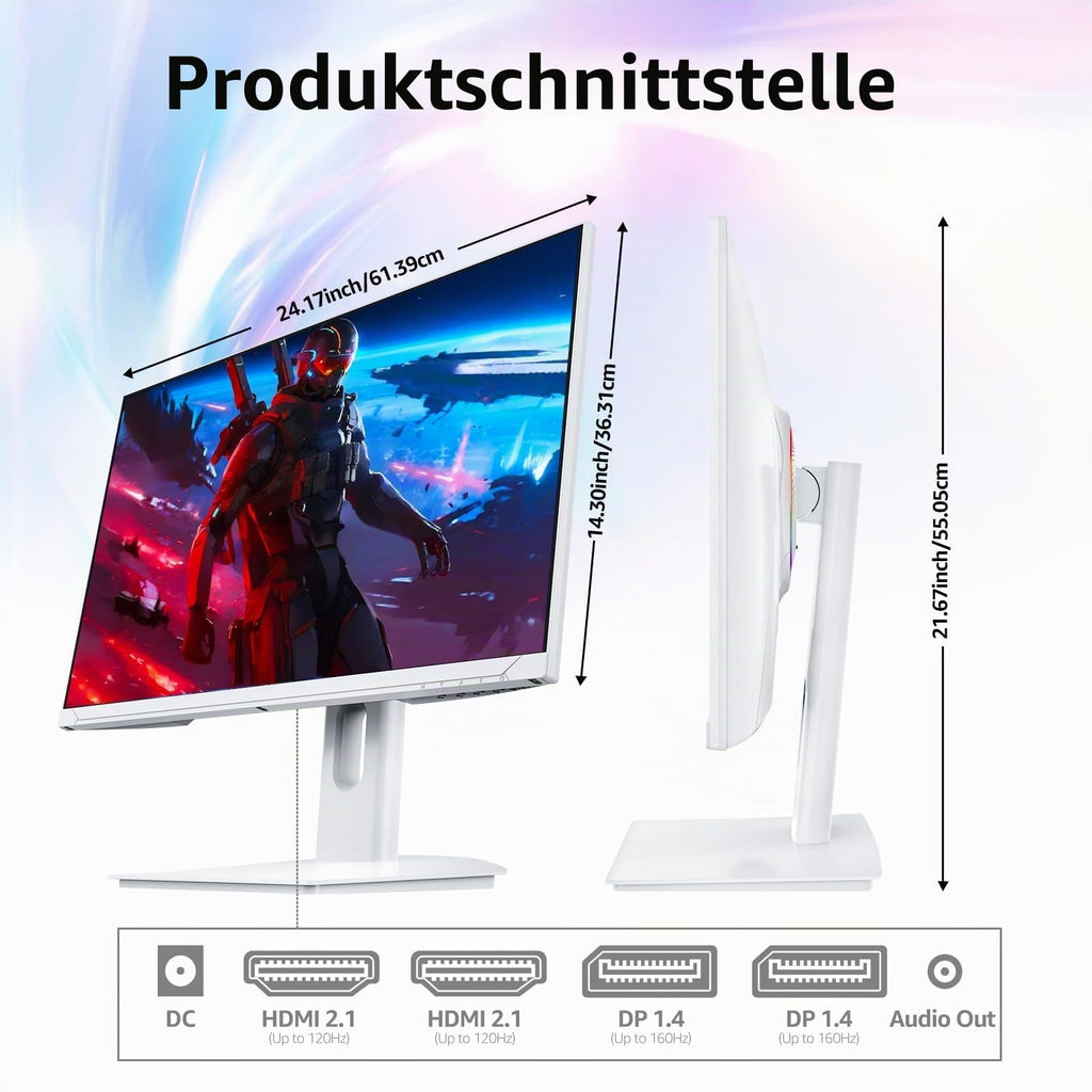 Gawfolk UltraWide Monitor 34 Zoll IPS, Gaming PC Bildschirm 120Hz DFHD(2560×1080P), 21:9 Rahmenloses Computerbildschirm mit FreeSync, HDMI, DisplayPort, VESA 75 * 75mm, Schwarz