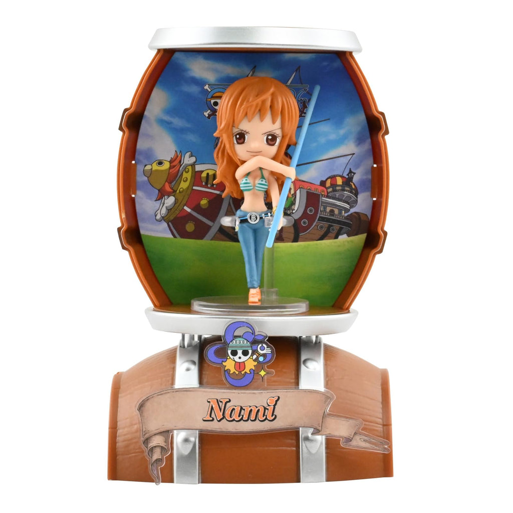 Yume 15329 - One Piece Barrel Capsule, 1 von 6 Mini Figuren mit Fass, Sammelfigur mit Display-Stand, Anime Merch für Fans der Serie