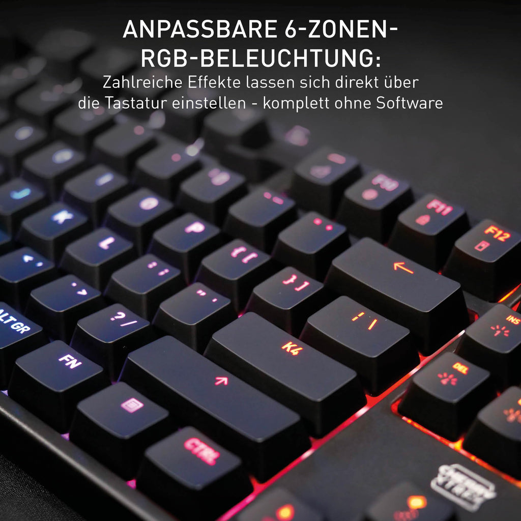 CHERRY XTRFY K4V2 TKL, Kabelgebundene Gaming-Tastatur ohne Nummernblock, Deutsches Layout (QWERTZ), RGB-Beleuchtung, Mechanische MX2A RED Switches, Weiß