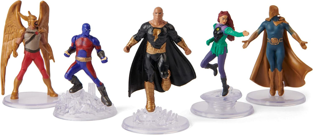 DC Comics, Black Adam Justice Society 5-Pack, 2-inch Action Figures with Stand, Black Adam Movie Collectible Kids Toys, for Ages 3 and Up