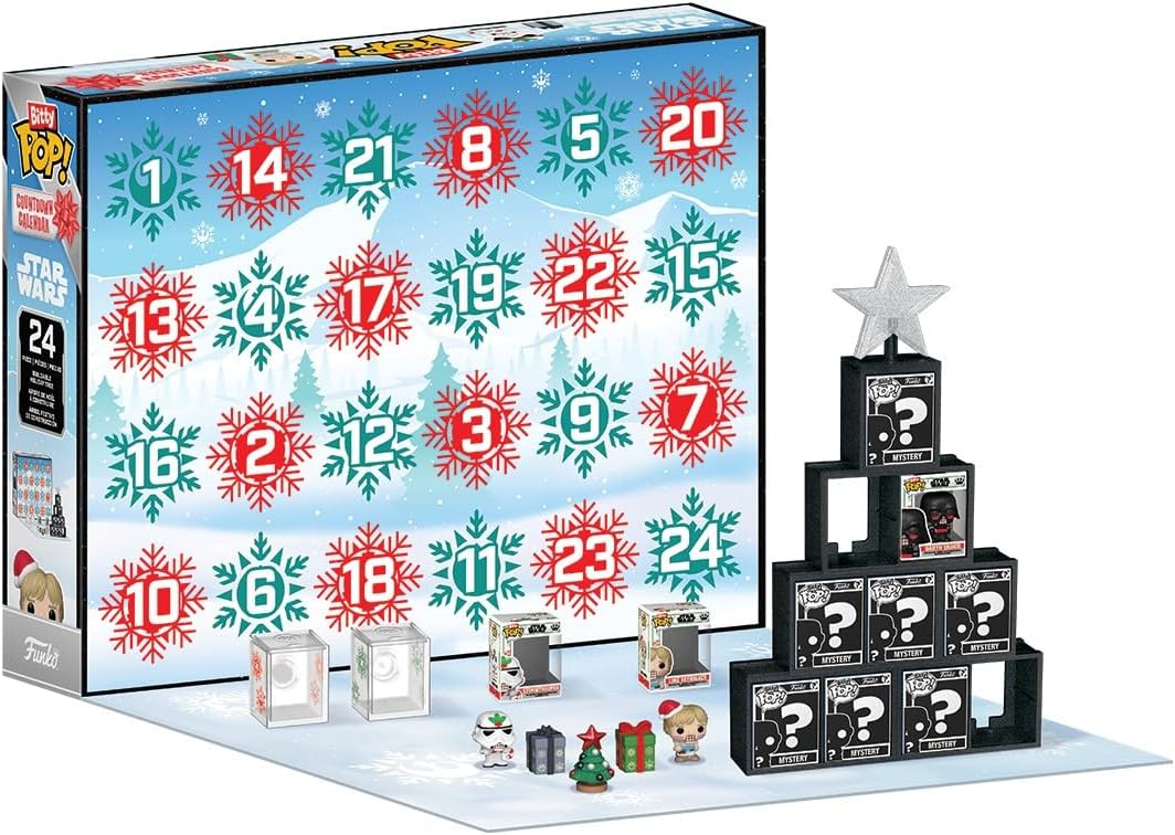 Funko Bitty POP! Countdown Calendar: Star Wars - Adventskalender - 24 Tage voller Überraschungen - Sammelbar Vinyl Mini Figures - Mystery-Box - Geschenkidee - Weihnachts-Countdown