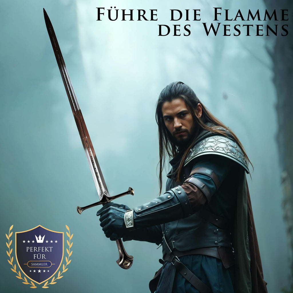 Der Herr der Ringe - LOTR Schwert, Filmschwert, echt, aus Stahl, Der Hobbit, Zauberer Merch, Aragorn Sword, Deko für Sammler und als Geschenk