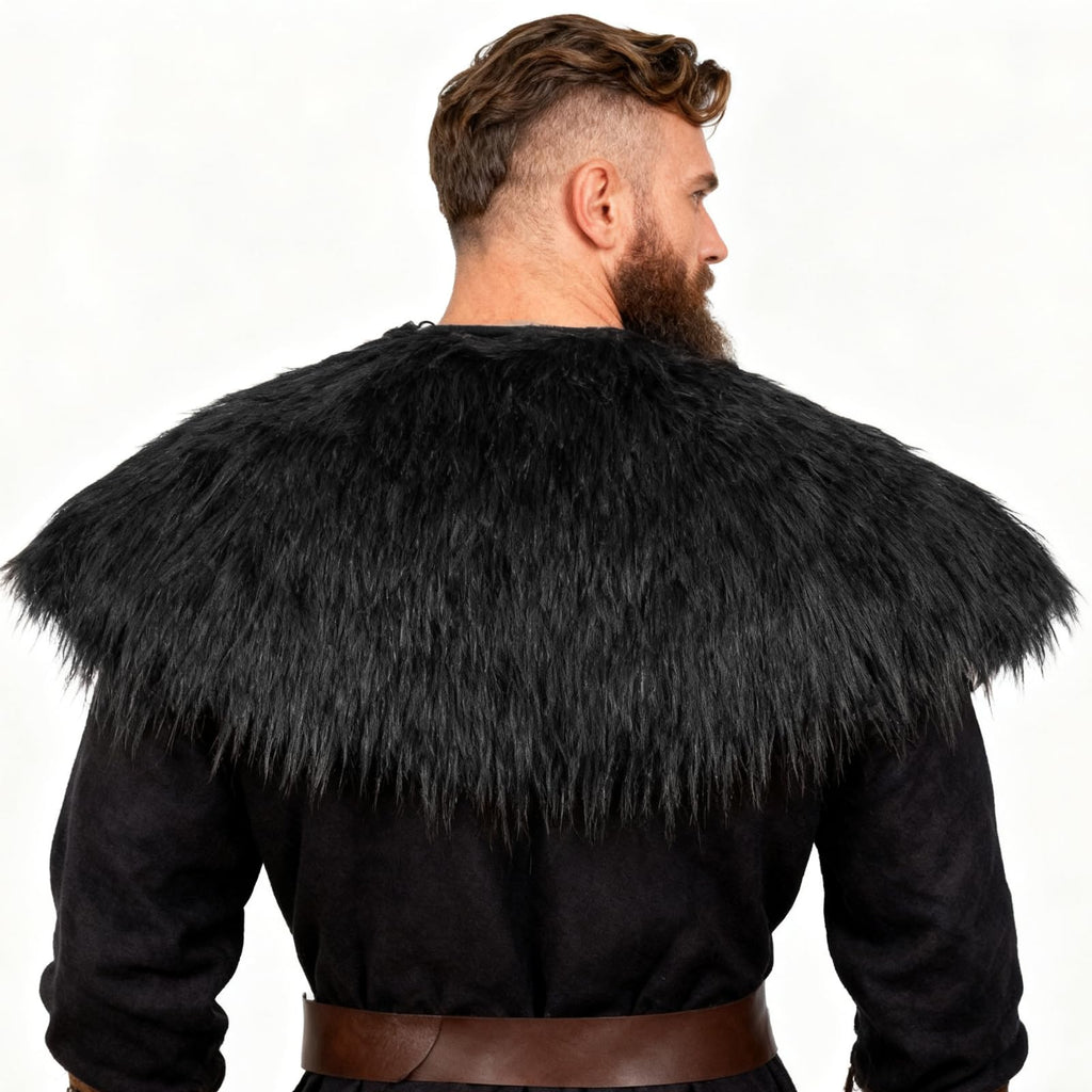 keland Viking Kunstfell Kragen für Männer Schal Capelet Wrap Kostüm Accessoire