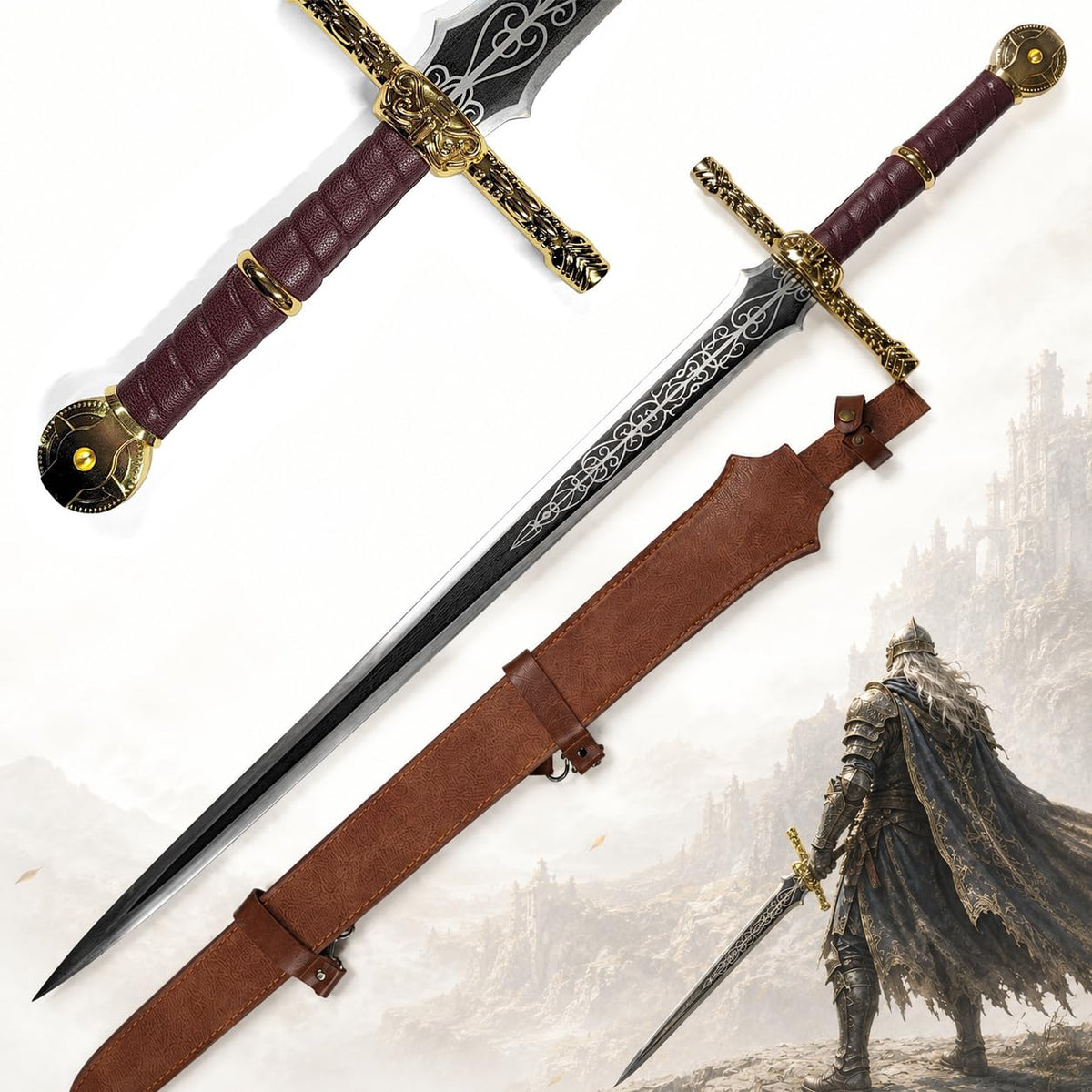 Elden Ring Schwert & Katana Repliken | Gamer Sword | Sammlerschwert & Cosplay Gamer Merch Zubehör Spiel | Fans und Cosplay