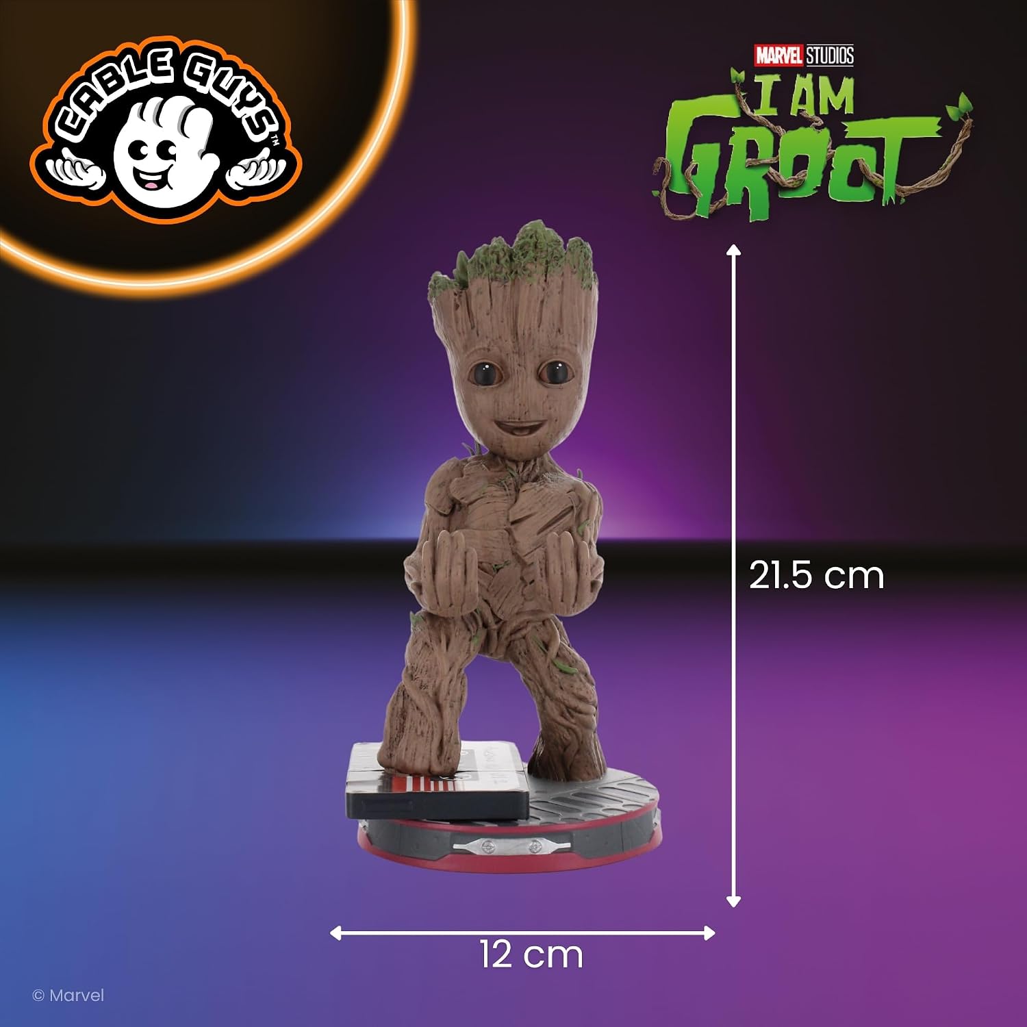 Cableguys Marvel Smiley Toddler Groot Controller Halter & Handy Ständer - Gaming Zubehör für Schreibtisch-Setup, Ständer Kompatibel mit Xbox-, PlayStation- & den meisten Standard-Controllern