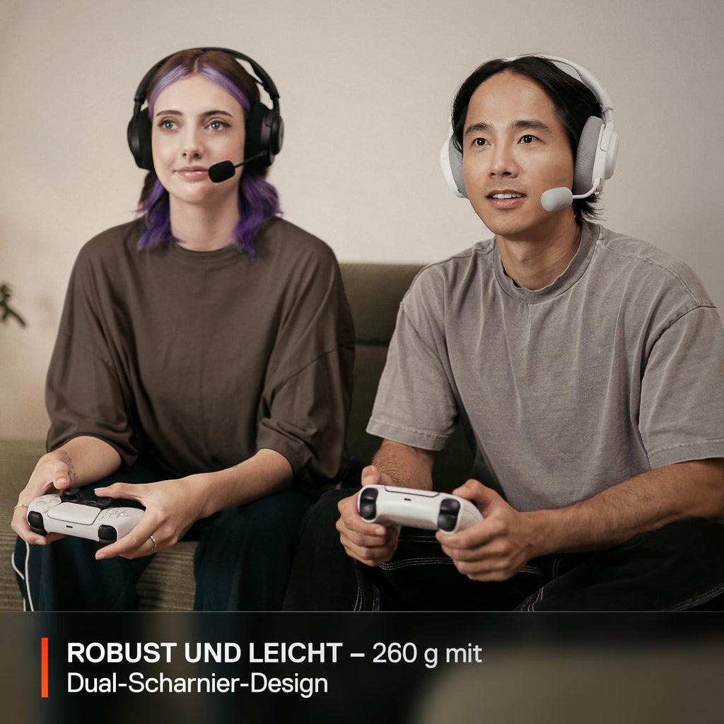 SteelSeries Arctis Nova 3P Wireless - PS5 Headset & PC Gaming Headset – App-Steuerung – 40 Std. Akku – Neodym-Magnet-Treiber – 2,4 GHz/Bluetooth – Abnehmbares Mikrofon – Für PS5, PC, Switch - Schwarz
