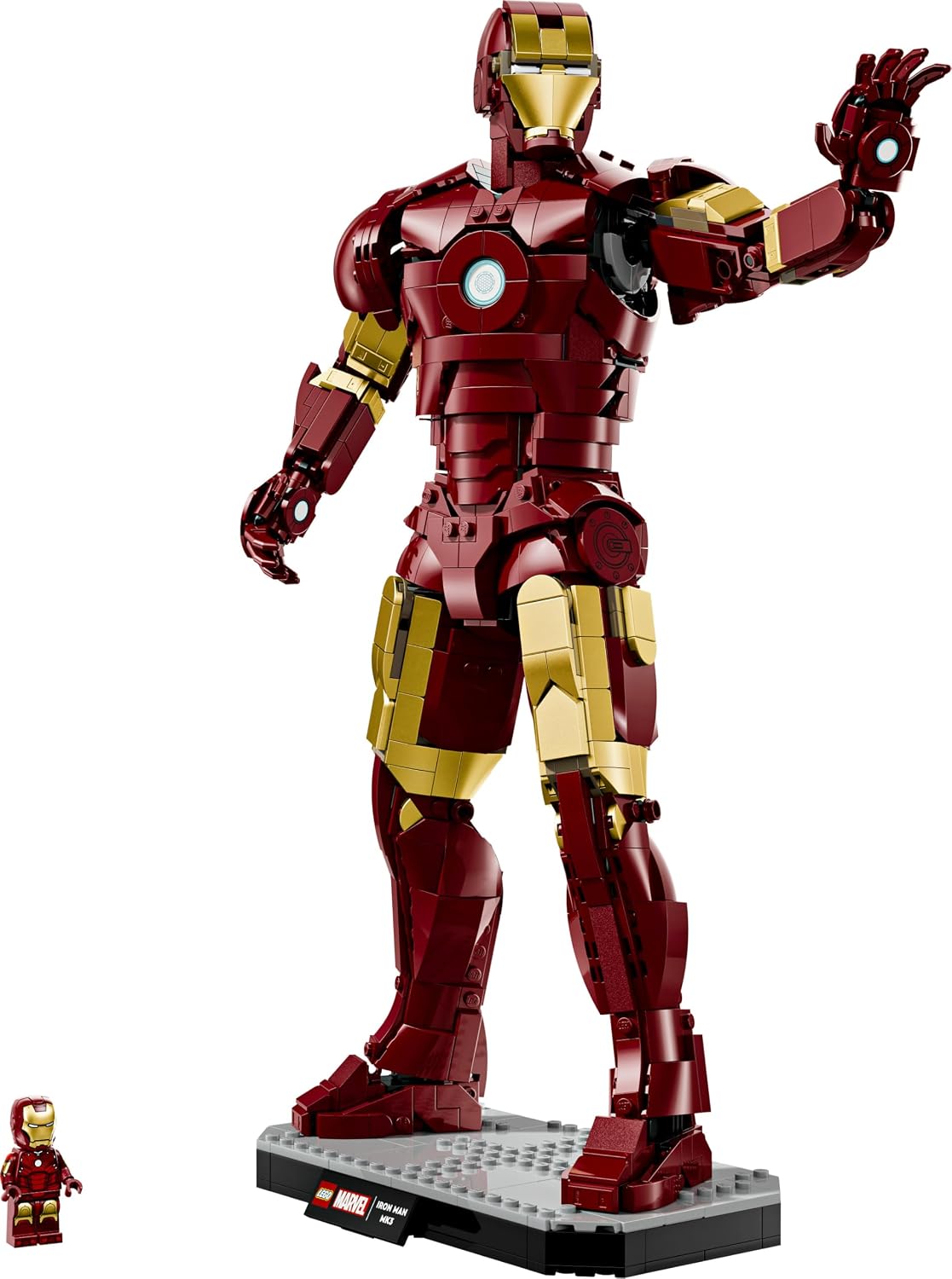 LEGO | Marvel Iron Man Mark 3 Sammleredition - Avengers Bauset für Erwachsene - Modellbau mit Minifigur, Ständer und Namensschild - Kreatives Geschenk für Männer, Frauen und Allen Fans - 76344