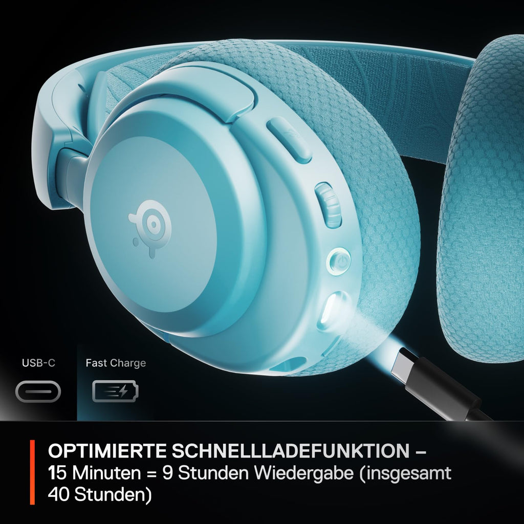 SteelSeries Arctis Nova 3P Wireless - PS5 Headset & PC Gaming Headset – App-Steuerung – 40 Std. Akku – Neodym-Magnet-Treiber – 2,4 GHz/Bluetooth – Abnehmbares Mikrofon – Für PS5, PC, Switch - Schwarz