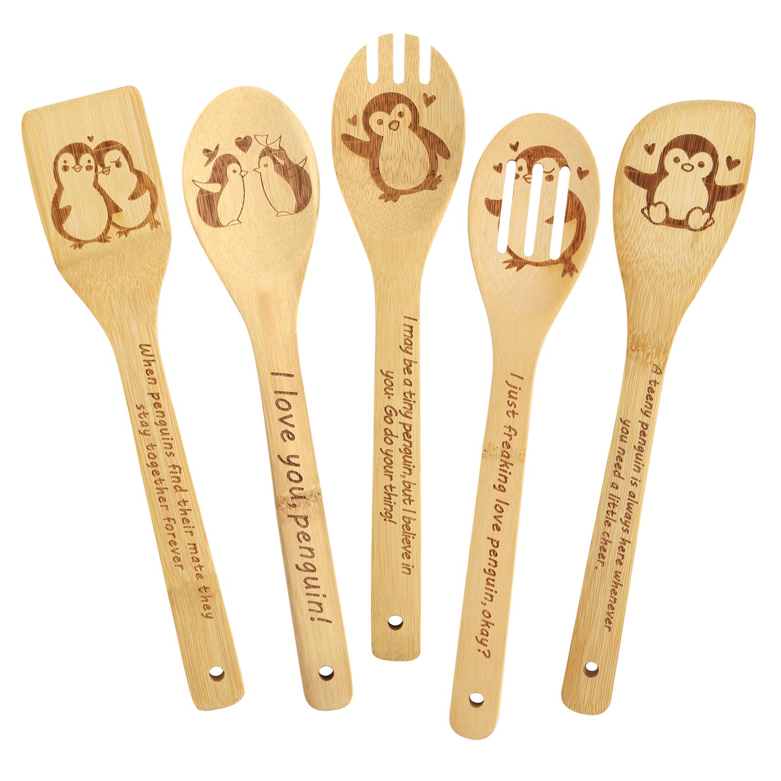 Engraved Wooden Spoon Set of 5 – Funny Harry Gifts Cooking Spoons, Kitchen Utensils for Cooking, Housewarming Gift, Harry Christmas Gifts for Women or Men (Kitchen/Decor)