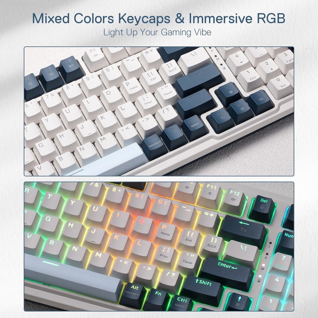 Redragon K686 PRO SE Anime Gasket Gaming Tastatur RGB 3 Modus 98 Tasten | Hot Swap Sockel Drehknopfsteuerung Geräuschdämpfende Pads Custom Hi Fi Linear