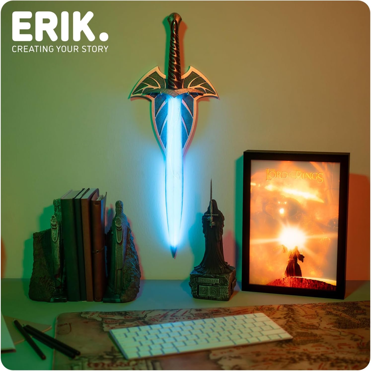 Grupo Erik LED Lampe Der Herr der Ringe LED Licht Deko - Stimmungslicht Schreibtisch - Nachttischlampe Kinder und Erwachsene Zubehör - Der Herr der Ringe Der Macht Merch Geschenke Fanartikel