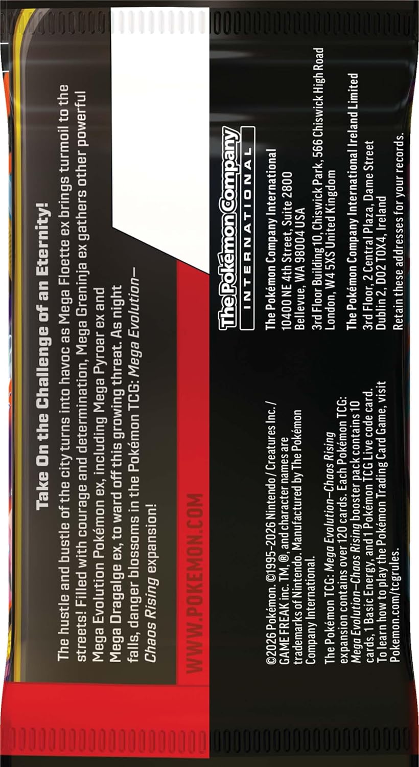 Pokémon TCG: Mega Evolution - Chaos Rising 1 x Booster Pack, Sammelkartenspiel