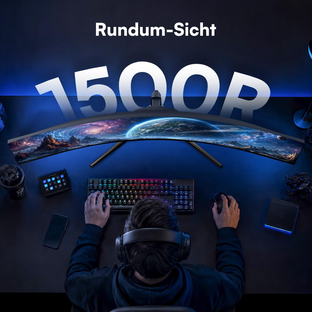 34 Zoll Ultrawide Curved Gaming Monitor, 165Hz, 1ms MPRT, UWQHD