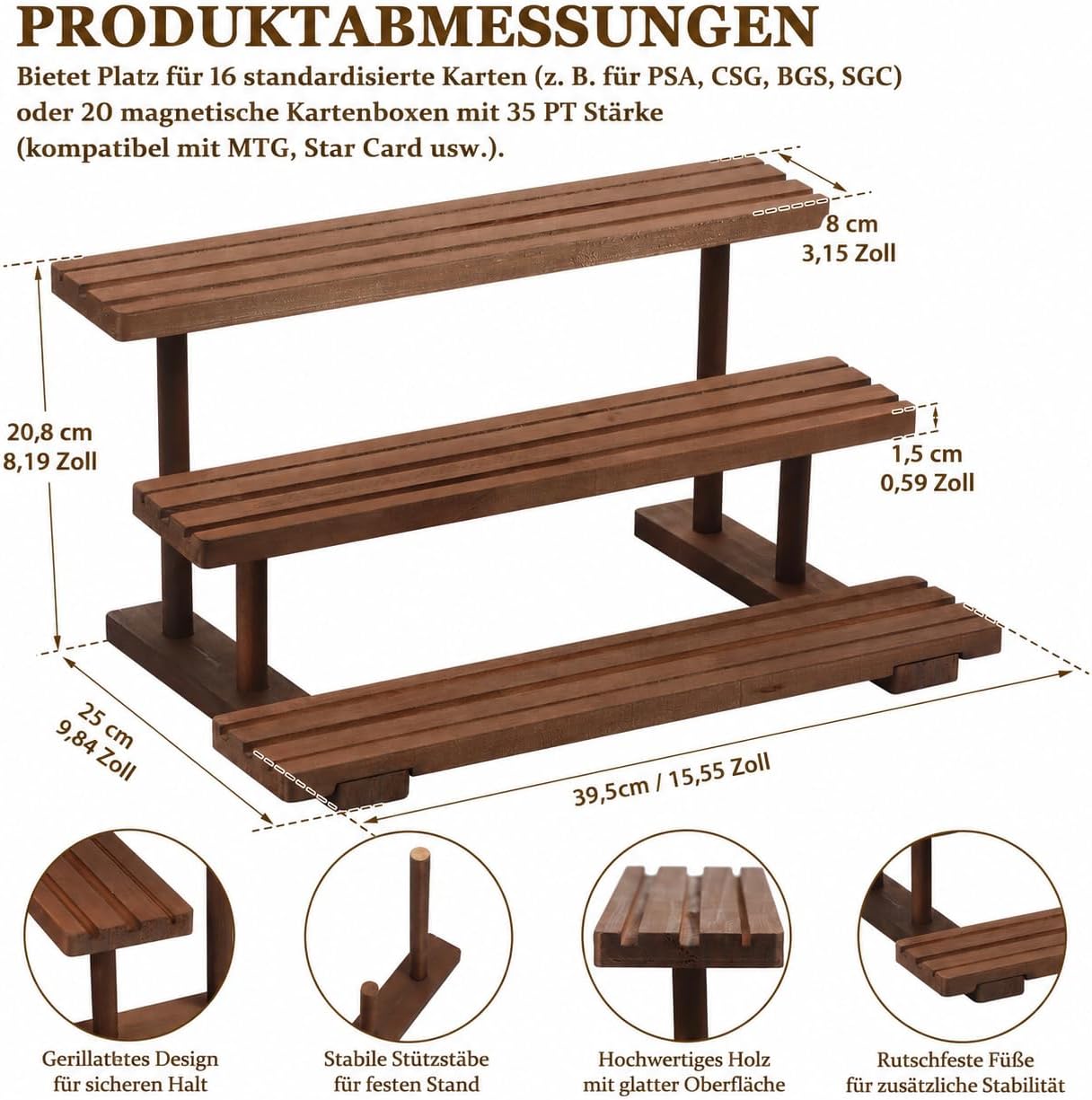 Kartenständer für Sammelkarten, 3-stöckiger Karten Display