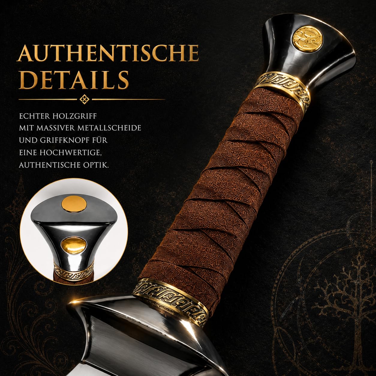 Der Herr der Ringe - LOTR Schwert, Filmschwert, echt, aus Stahl, Der Hobbit, Zauberer Merch, Aragorn Sword, Deko für Sammler und als Geschenk
