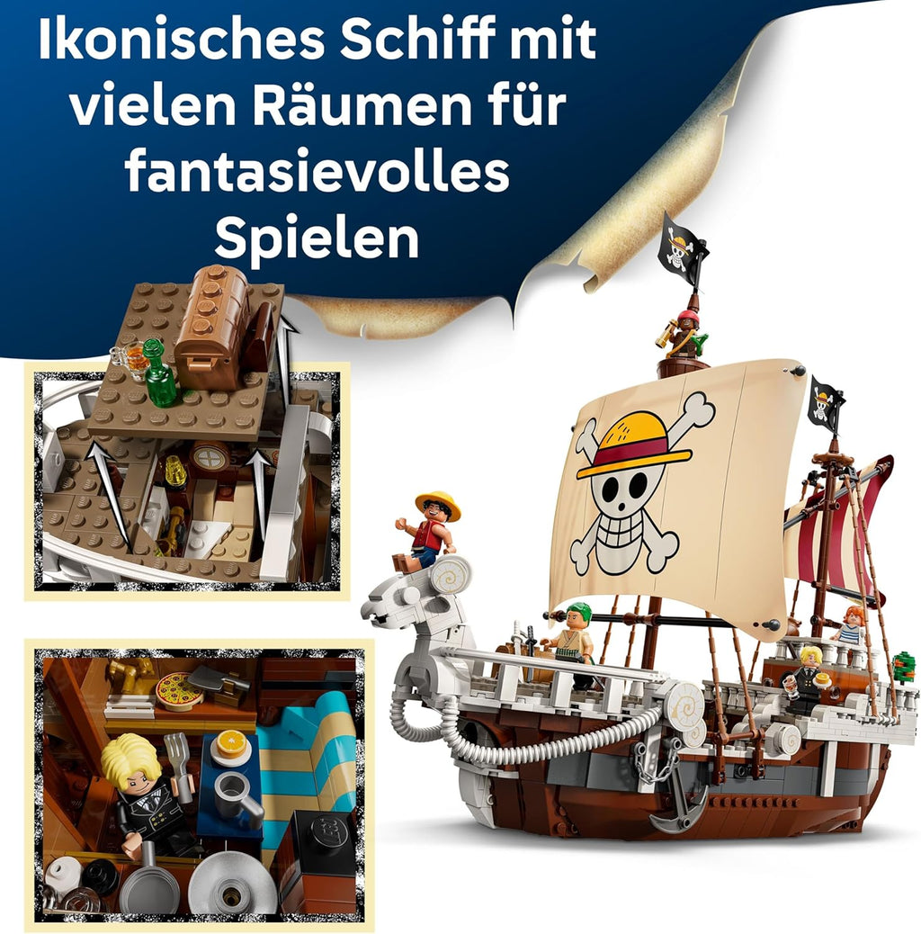 LEGO ONE PIECE - The Pirate Ship Flying Lamb (Going Merry) - Playset with 5 Minifigures - incl. Luffy, Zoro & Nami - Building Toy - Gift for Boys, Girls & Fans from 10 Years - 75639