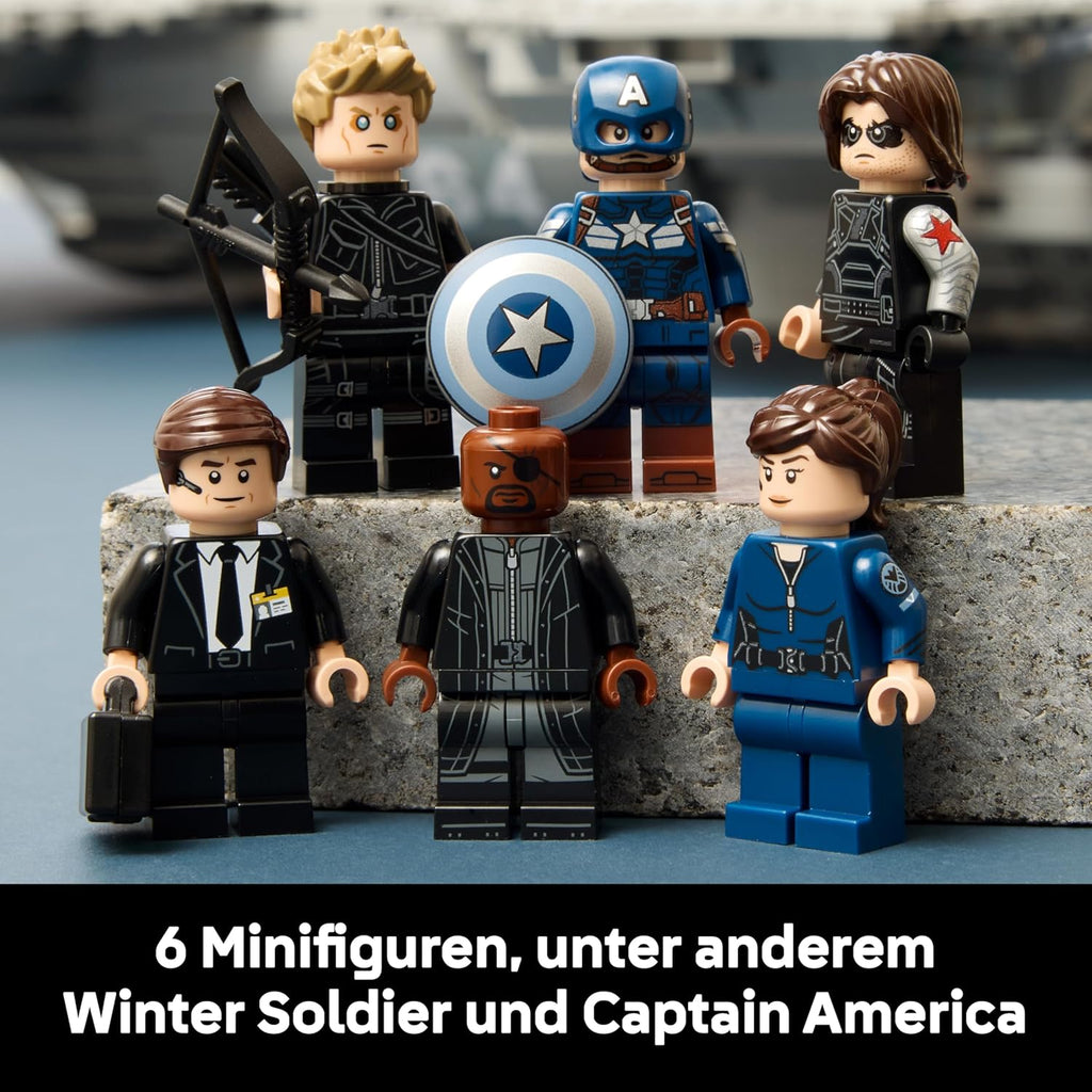 LEGO | Marvel S.H.I.E.L.D. Helicarrier - Aircraft Carrier Model Building Kit for Adults - 6 Minifigures incl. Captain America & Nick Fury - DIY Shelf Decor - Avengers Gift for Fans - 76354