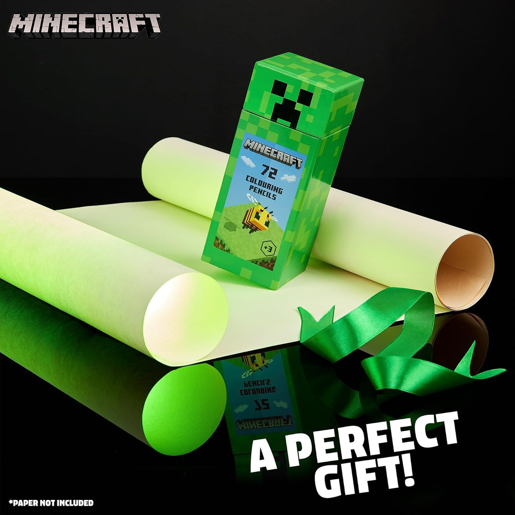 Minecraft Set von Farbstiften, Merchandise in Creeper Design Box, Geschenke Für Jungs & Mädchen, 72 Malstifte Pro Box