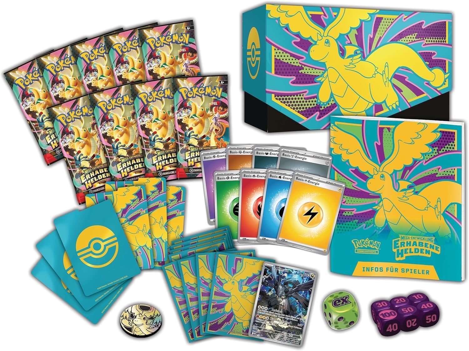 Pokemon Mega Entwicklungen Dunkelnacht – Top Trainer Box TTB - Deutsch NEU & OVP und BB-Toy-Trades-Toploader