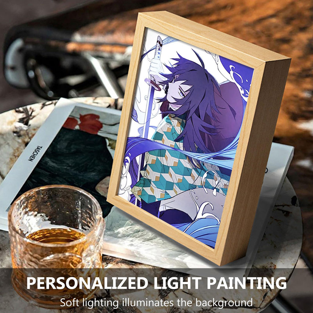 Bocguy Japanischer Anime Juju inspirierte beleuchtete Gemälde, LED Wandkunst Dekor,Jujutsu Kaisen Manga, LED Desktop-Rahmen für Heimdekoration,Kreatives Schlafzimmer und Geschenk