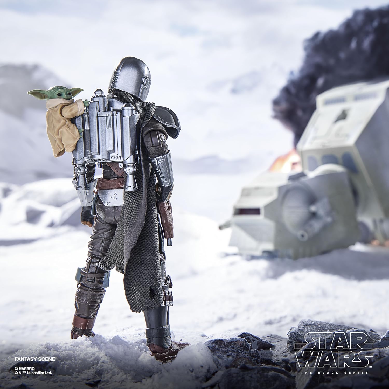 Star Wars The Black Series Der Mandalorianer & Grogu, Deluxe Action-Figurengeschenk zum Sammeln The Mandalorian & Grogu, Skala 15 cm