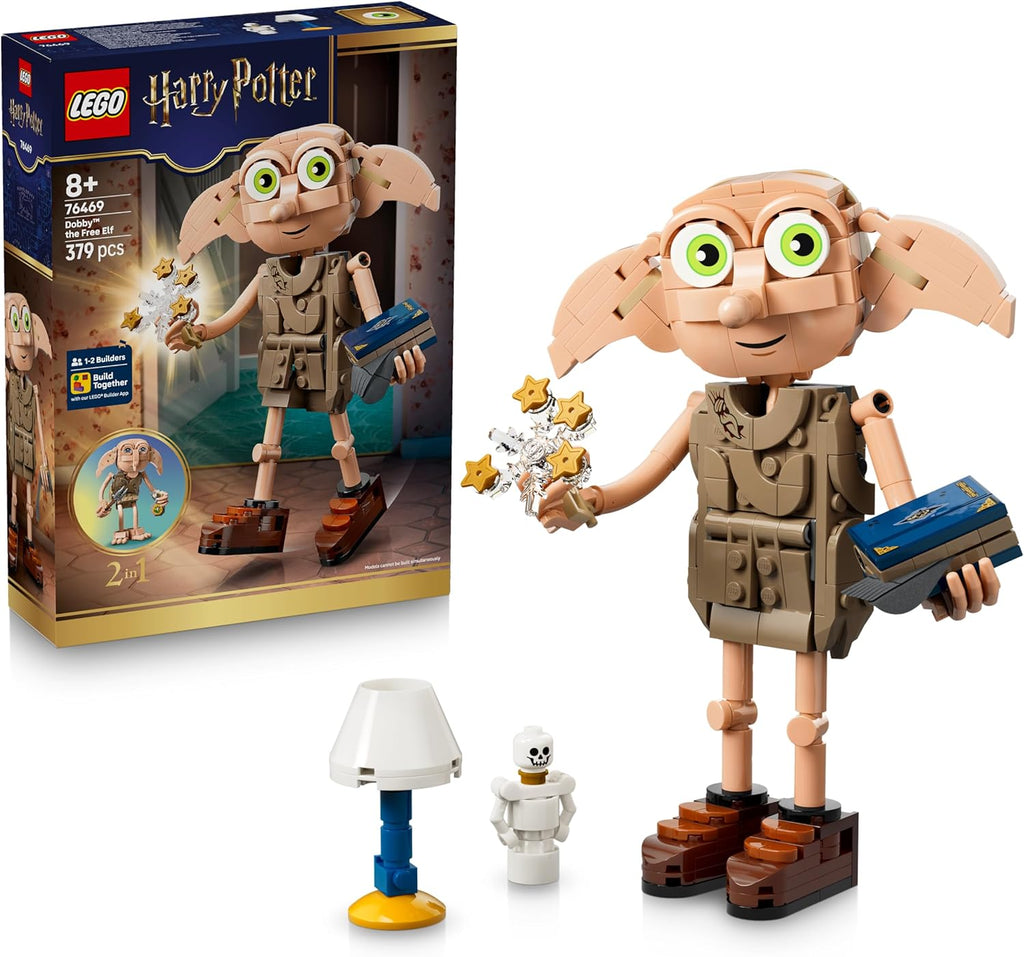 LEGO Harry Potter Dobby the Free Elf Toy - Model Convertible into a Kreacher Figure - DIY Kids' Room Decor - Gift for Girls, Boys, and Fans Ages 8+ - 76469