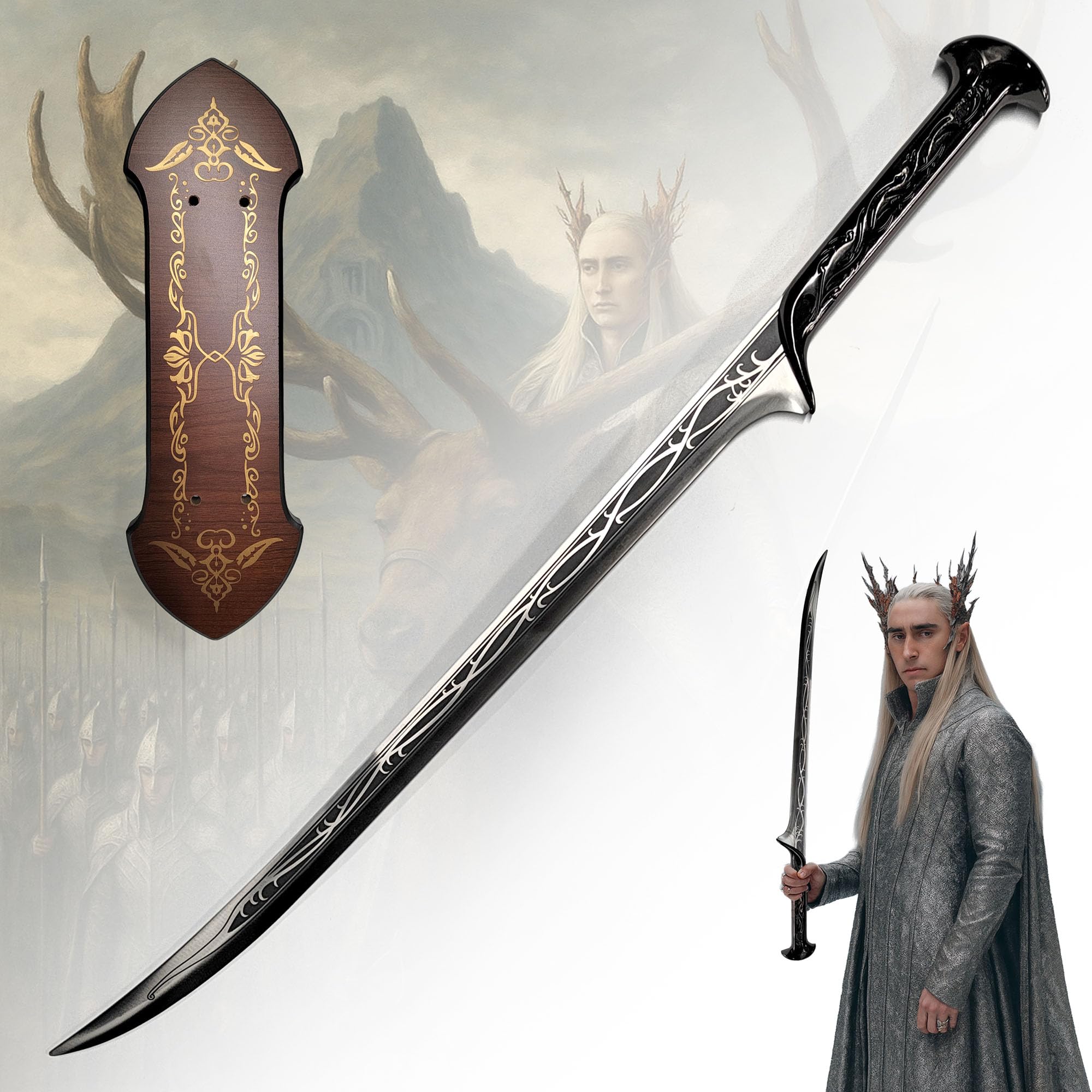 Der Herr der Ringe - LOTR Schwert, Filmschwert, echt, aus Stahl, Der Hobbit, Zauberer Merch, Aragorn Sword, Deko für Sammler und als Geschenk