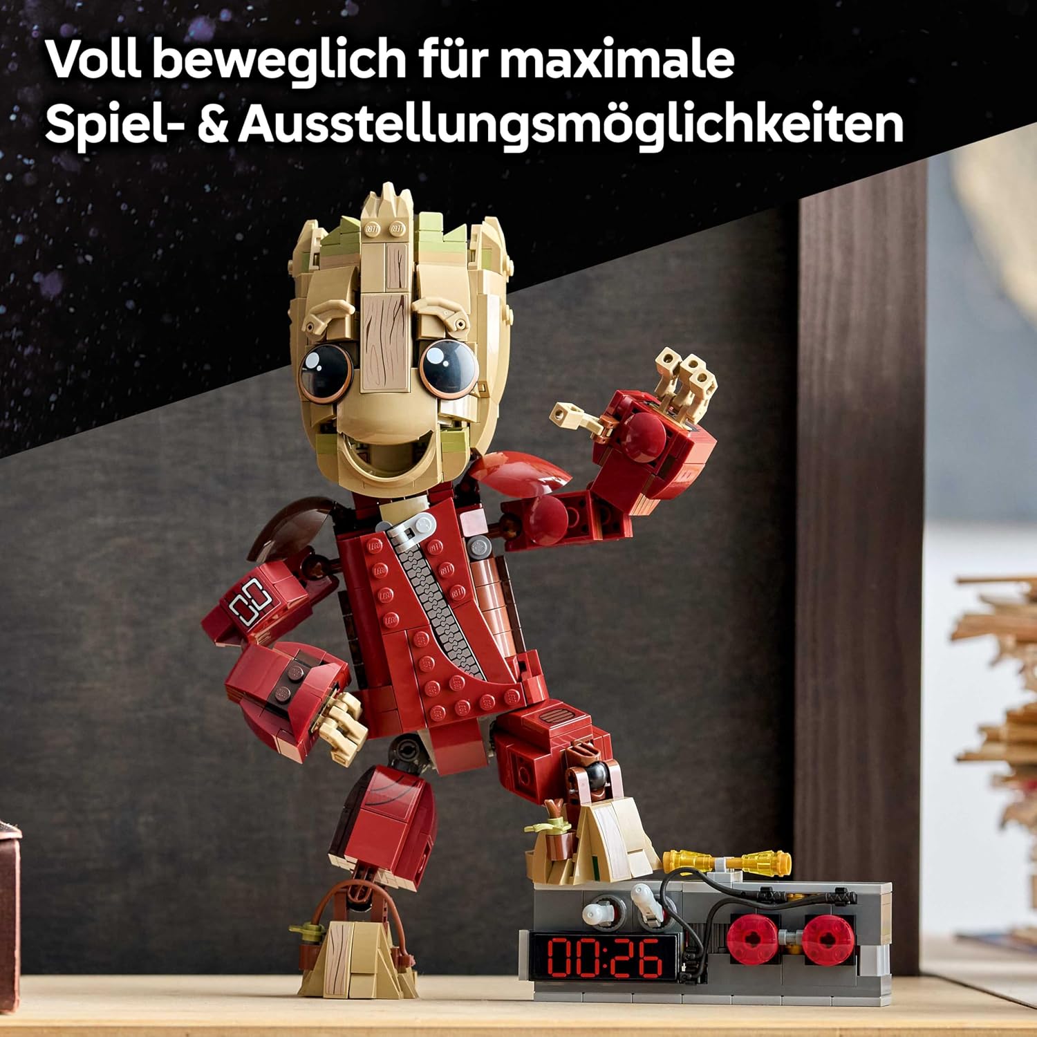 LEGO | Groot im Ravager-Outfit - Superhelden Spielzeug mit baubarer Figur für Rollenspiele - Kinder Konstruktionsspielzeug - Kreatives Geschenk für Jungen ab 10 Jahren, Mädchen und Filmfans - 76341