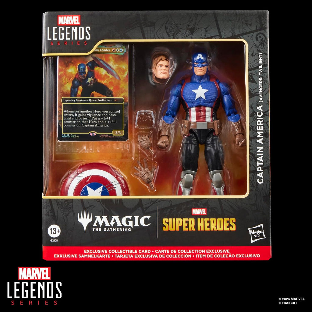 Marvel Legends Series Marvel Super Heroes Magic: The Gathering Captain America (Avengers: Twilight), Action-Figur (15 cm) Plus Exklusive Foil-Sammelkarte für das Trading Card Spiel