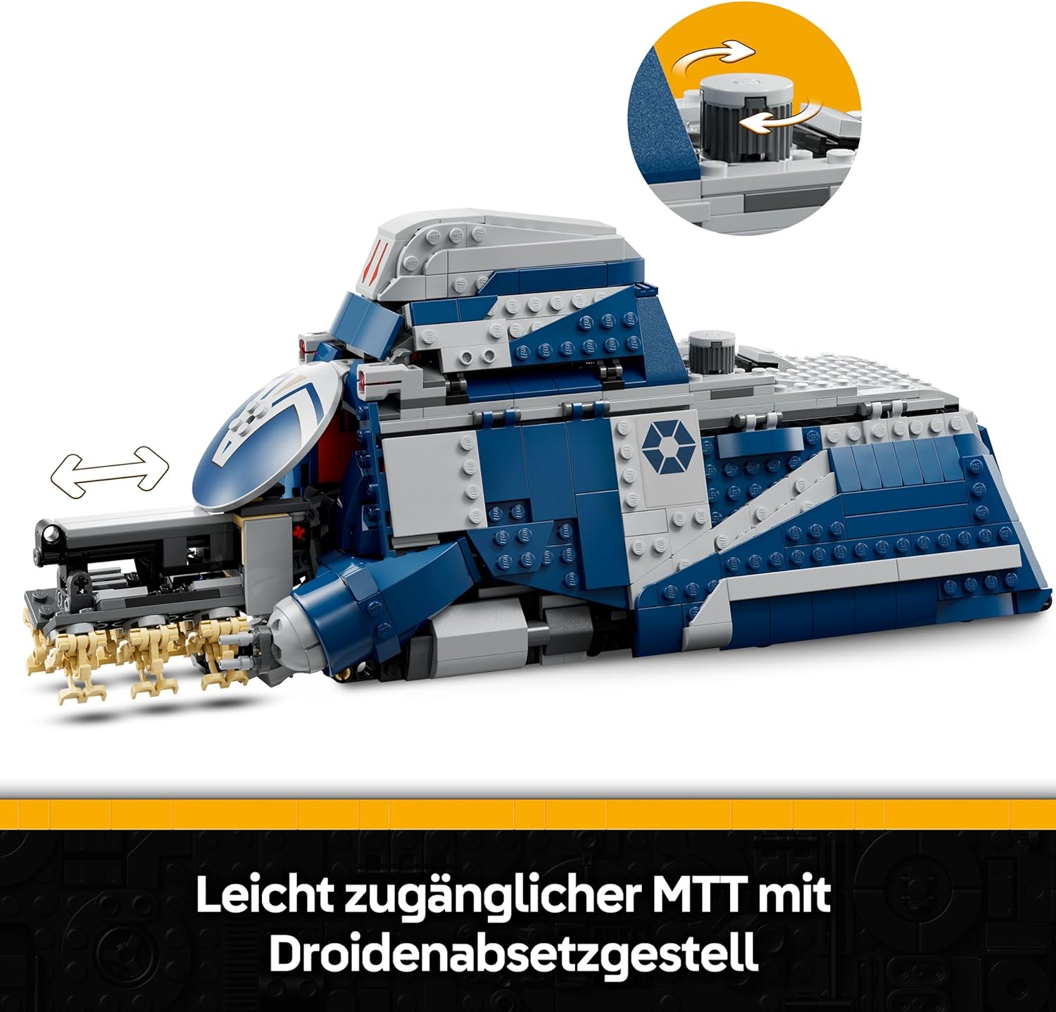 LEGO Star Wars: The Clone Wars Separatist MTT in the Battle of Felucia - Toy with Lightsaber - Kids' Gift for Boys and Girls - Model Building for Display and Collecting - 75435