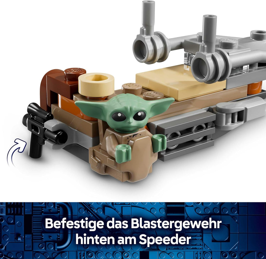 LEGO Star Wars Der Mandalorianer und Grogu auf ihrem Speeder Bike - Set mit Fahrzeug und 2 Star Wars Figuren für Actionabenteuer - Geschenk für Kinder ab 6 Jahren - 75436