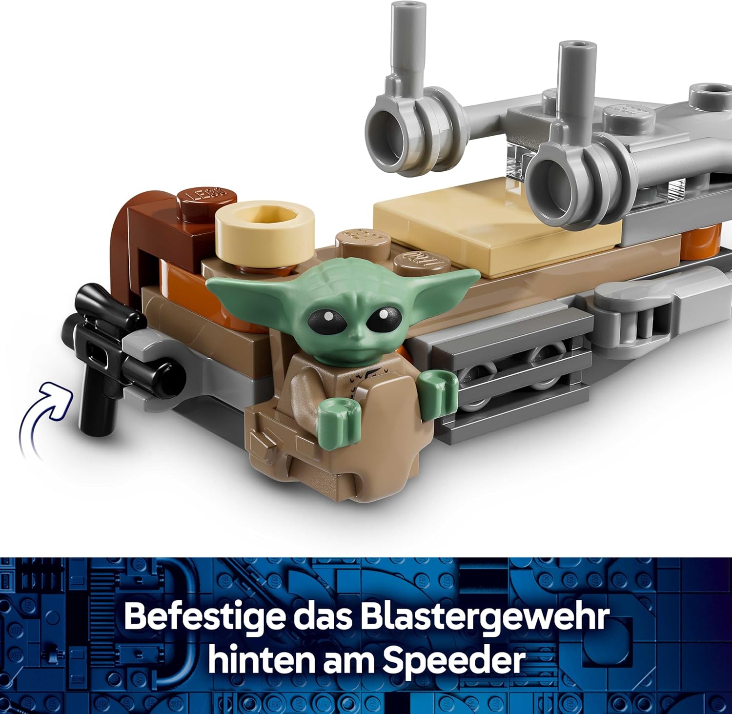 LEGO Star Wars Der Mandalorianer und Grogu auf ihrem Speeder Bike - Set mit Fahrzeug und 2 Star Wars Figuren für Actionabenteuer - Geschenk für Kinder ab 6 Jahren - 75436