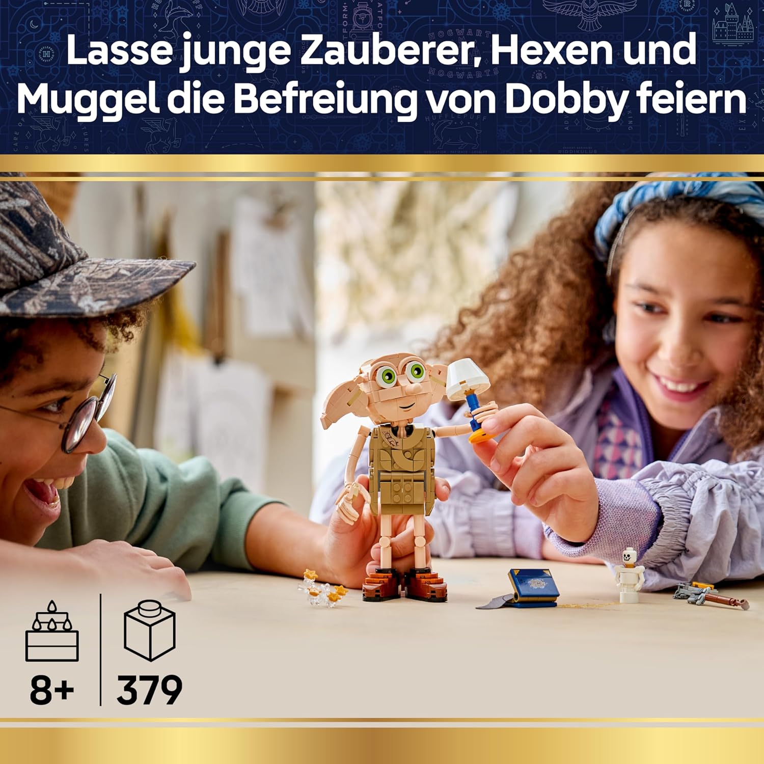 LEGO Harry Potter Dobby the Free Elf Toy - Model Convertible into a Kreacher Figure - DIY Kids' Room Decor - Gift for Girls, Boys, and Fans Ages 8+ - 76469