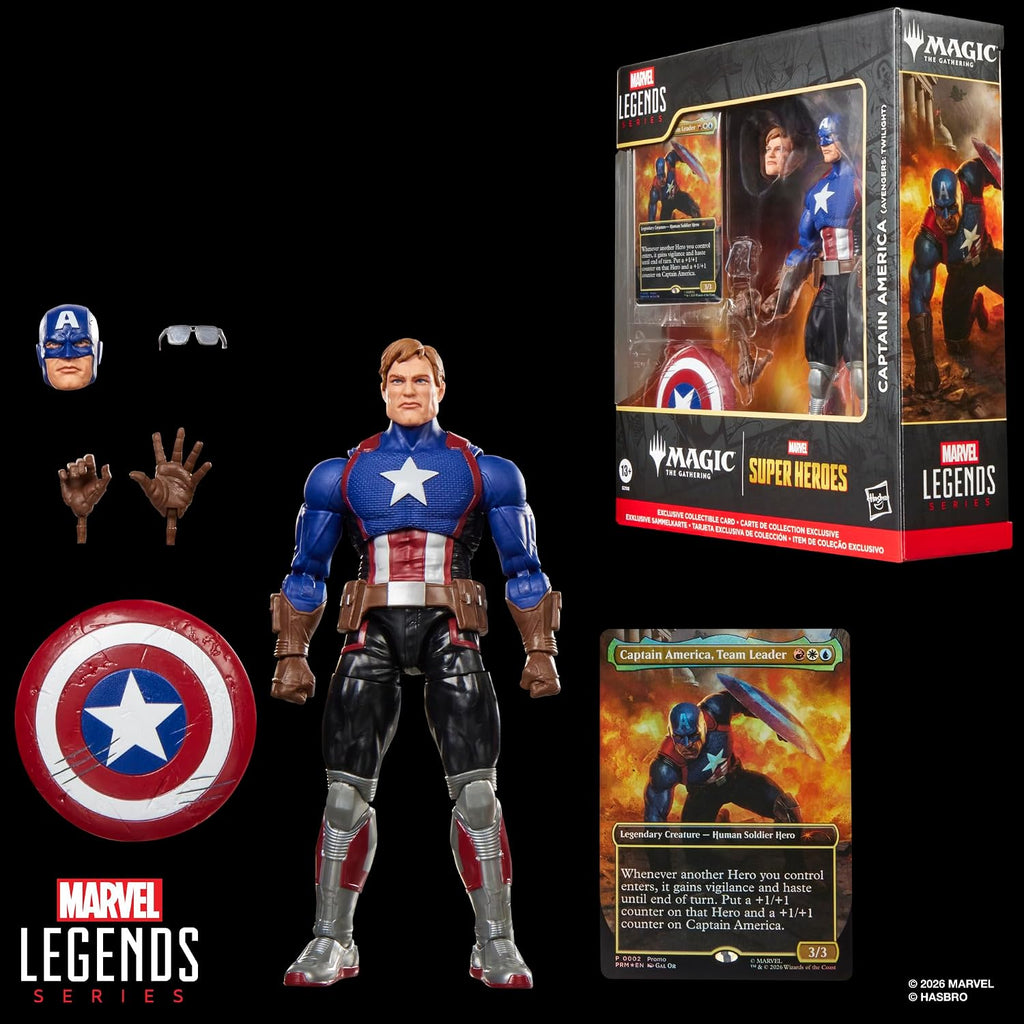 Marvel Legends Series Marvel Super Heroes Magic: The Gathering Captain America (Avengers: Twilight), Action-Figur (15 cm) Plus Exklusive Foil-Sammelkarte für das Trading Card Spiel