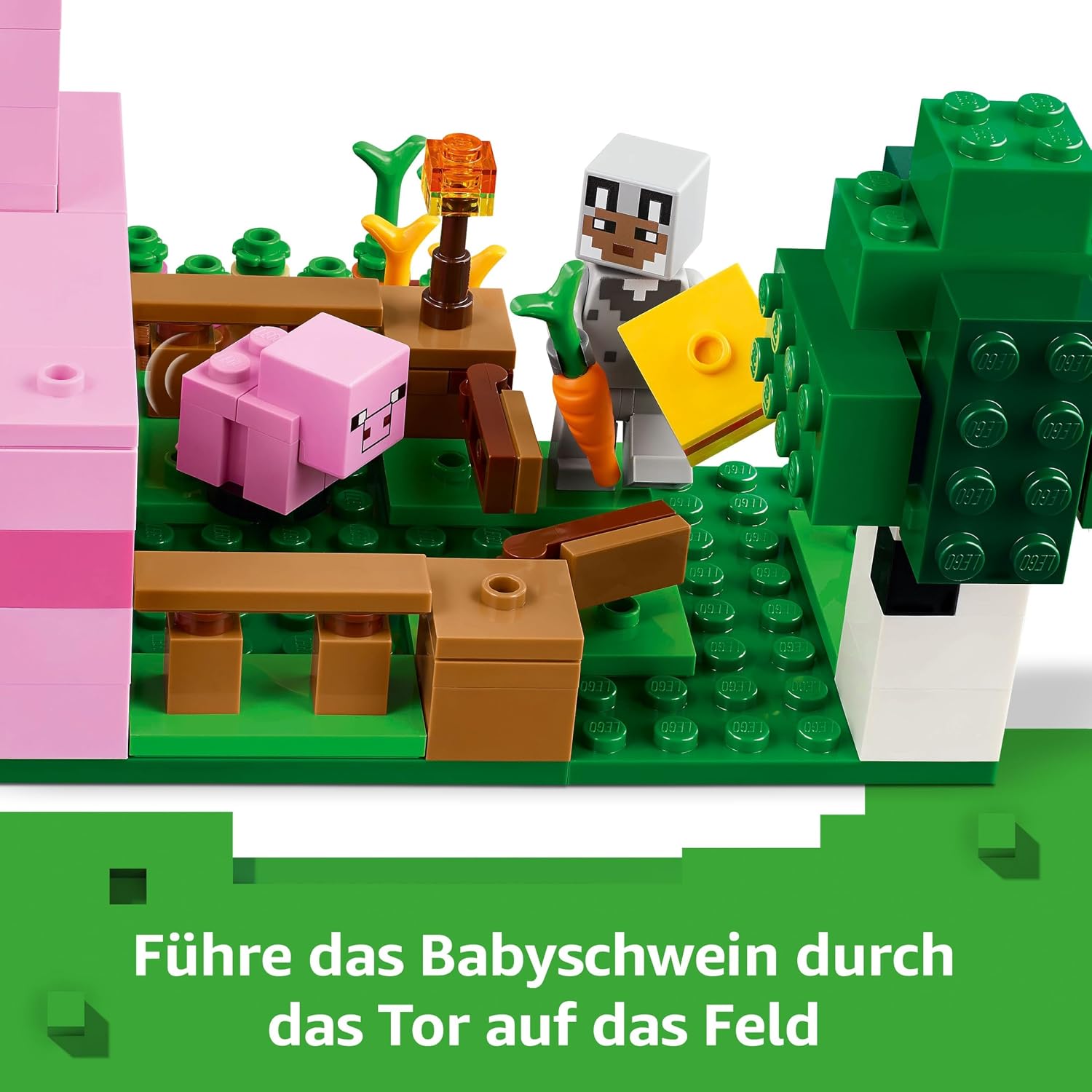 LEGO Minecraft Das Babyschwein-Haus - Interaktives Spielzeug mit Einer Helden Figur, Schwein, Biene, Zombie Piglin - Kinder Gaming Geschenk für Mädchen und Jungen ab 7 Jahren - 21268