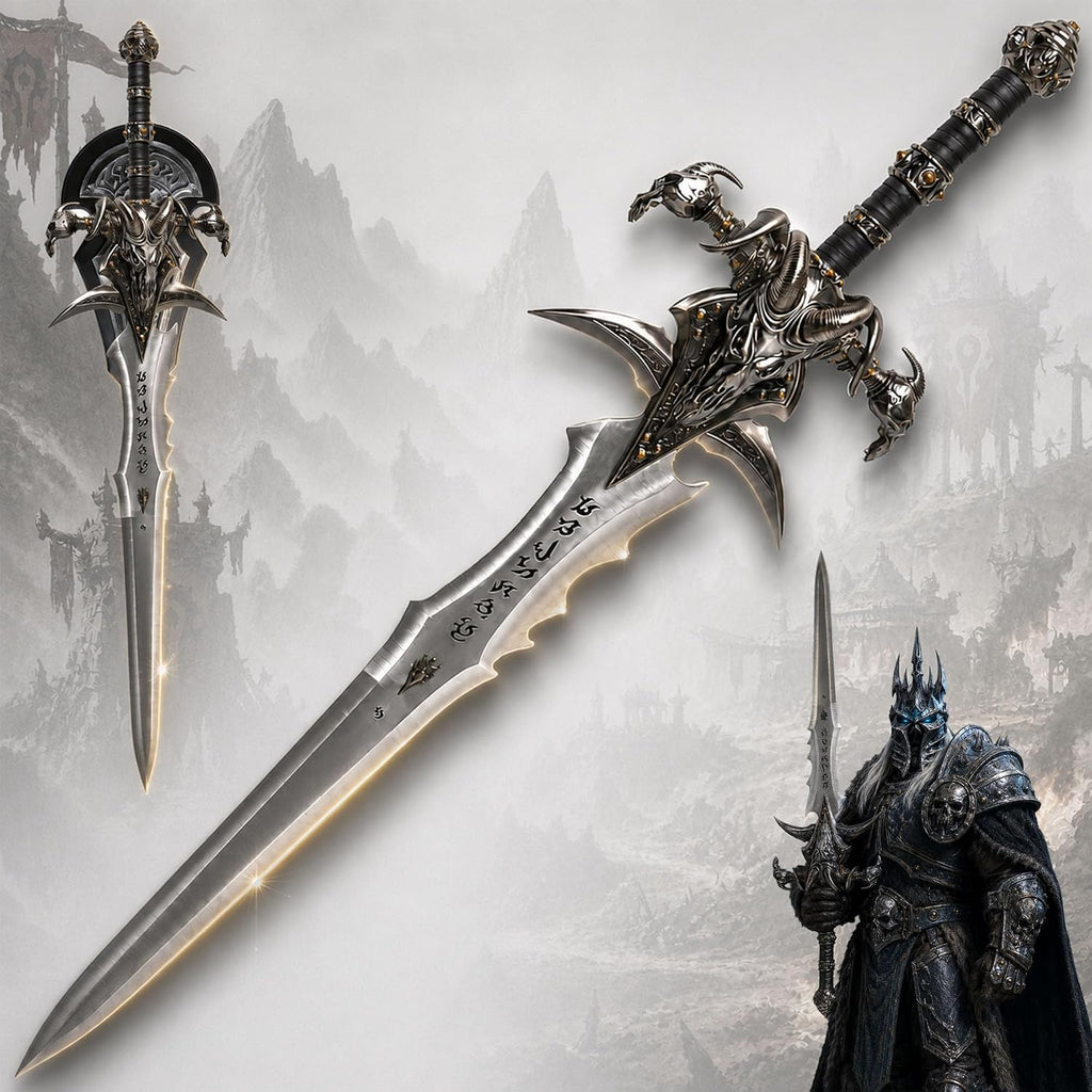 Swords and more Frostmourne Schwert Replik, Lich King Frostmourne Schwert Replikat 106 cm, World of Warcraft, Gaming Deko, Schwert aus Metall für Wow Cosplay, Deko Schwert & Gamer Geschenk