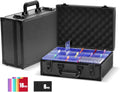 ProCase Stoßfest Toploader Sammelkarten Aufbewahrungsbox, Aluminiumstruktur-Schließfach mit Verstellbaren Teiler für 600+ Toploader, Magnetkartenhalter, MTG, TCG, Yugioh, Sportkarten -Schwarz
