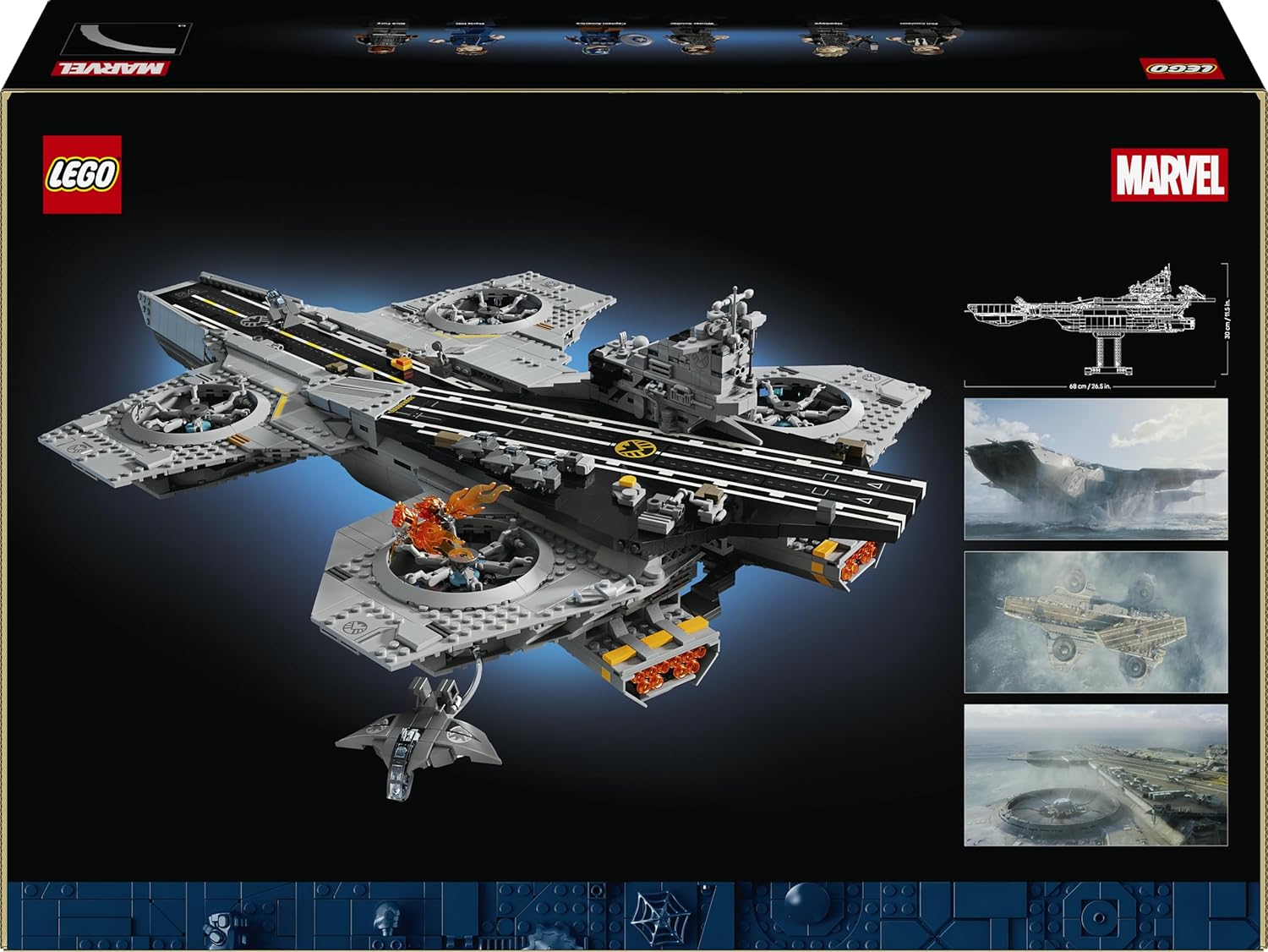 LEGO | Marvel S.H.I.E.L.D. Helicarrier - Aircraft Carrier Model Building Kit for Adults - 6 Minifigures incl. Captain America & Nick Fury - DIY Shelf Decor - Avengers Gift for Fans - 76354