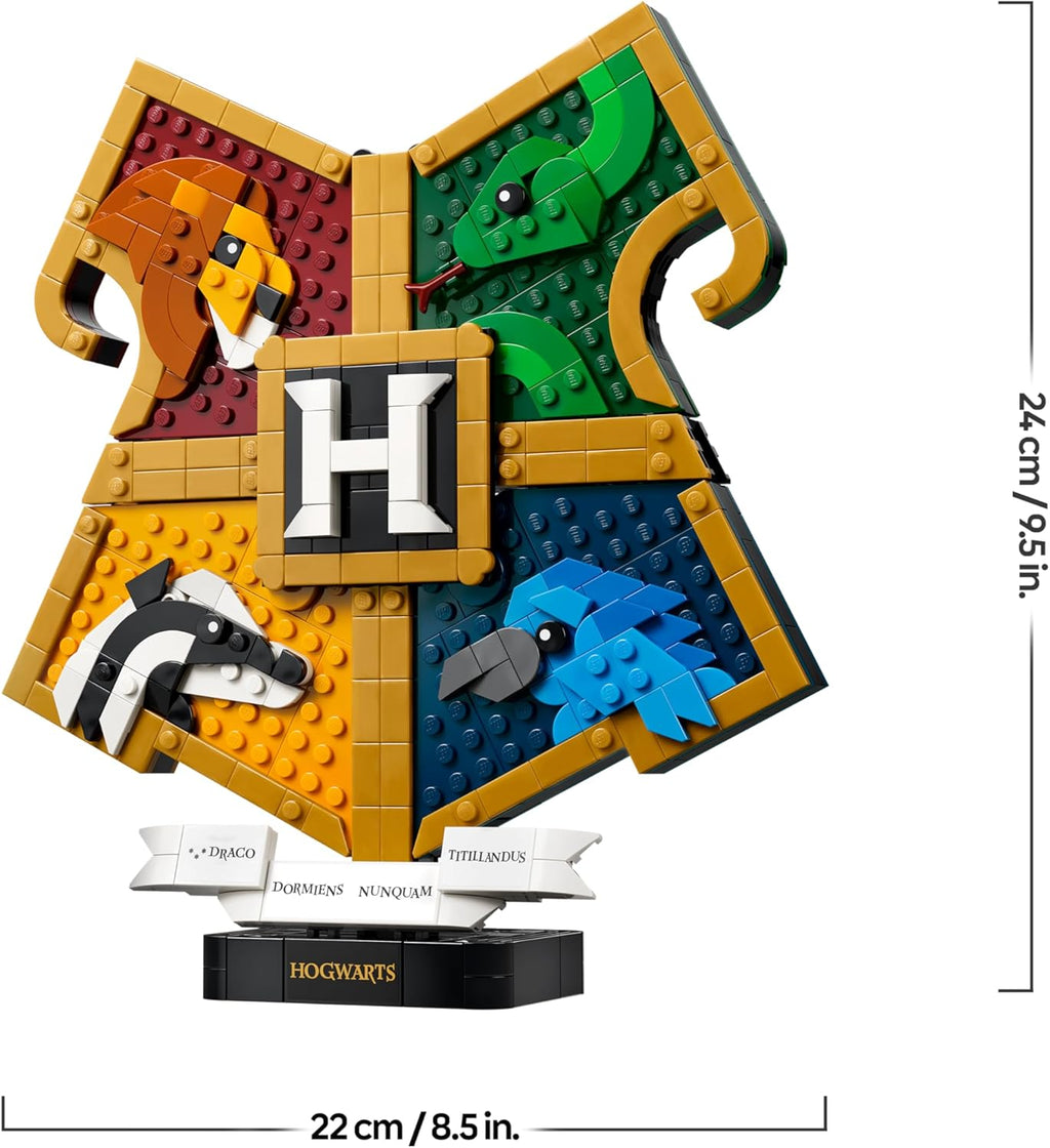 LEGO Harry Potter Hogwarts Hauswappen - Wanddeko 3D Modell mit Tieren - DIY Deko fürs Kinderzimmer - Geburtstagsgeschenk für Mädchen, Jungen und Teenager ab 12 Jahren - 76462