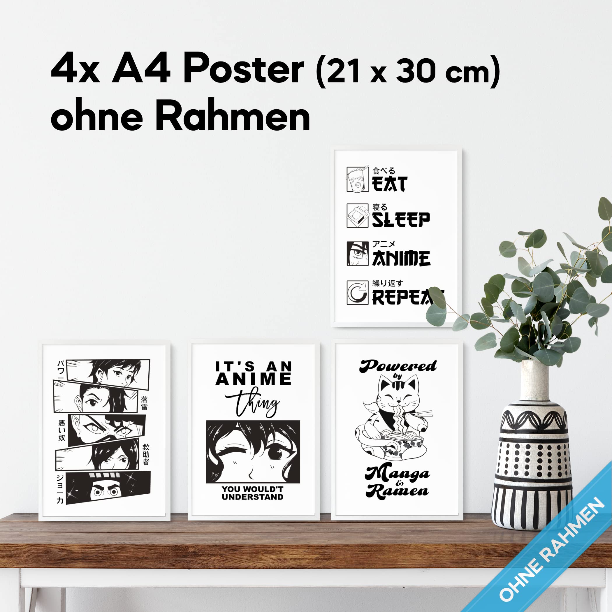 mojoliving Gaming Zimmer Deko Bilder | Poster Wand für Gamer Jugendzimmer | Set mit Neon Sign Motive | Coole Geschenke für Gamer | Zocker Bilder Wand | Neon Wandbild
