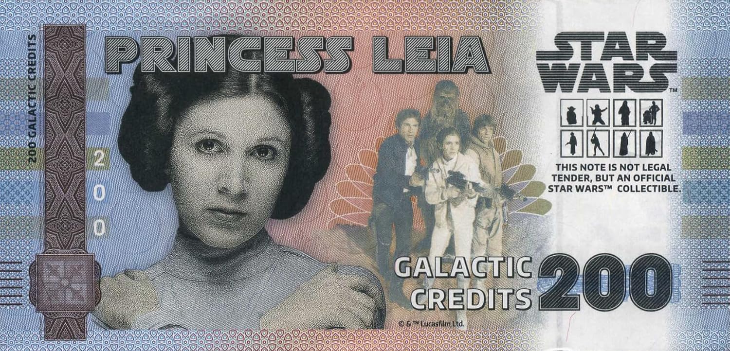 Star Wars Sammlerbanknote – Princess Leia Collectible Note – Limitierte Edition – mit goldenem Hologramm und UV-Effekten – Kein Spielzeug