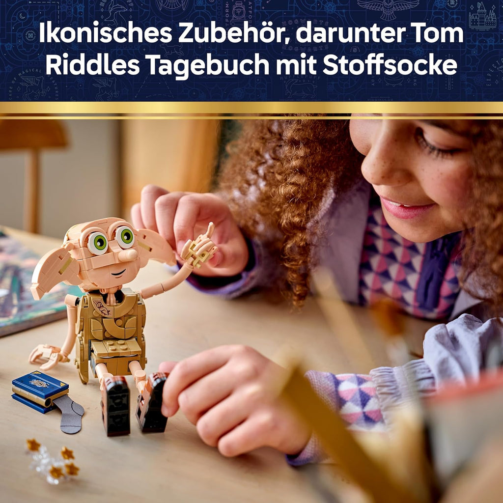 LEGO Harry Potter Dobby the Free Elf Toy - Model Convertible into a Kreacher Figure - DIY Kids' Room Decor - Gift for Girls, Boys, and Fans Ages 8+ - 76469