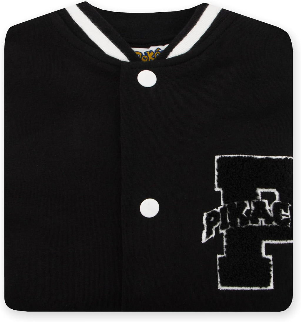 Pokemon Jacke Für Jungen, Pikachu Bomberjacke Mit Bouclé Applikation, Jacken Für Jungen Aus Baumwolle, Jacke Bomberjacke Mit Print Im Versity-Stil