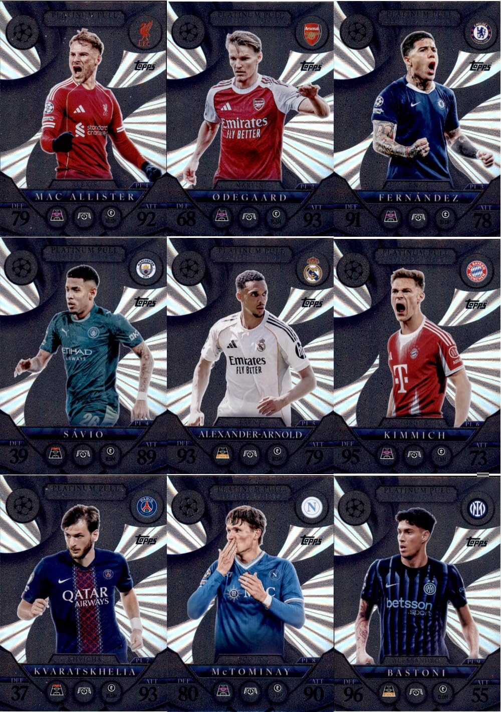 Bundle mit Topps Match Attax Champions League 2025/26 Trading Cards + Exklusive Collect-it Hüllen (Alle 4 Ball Master Karten)