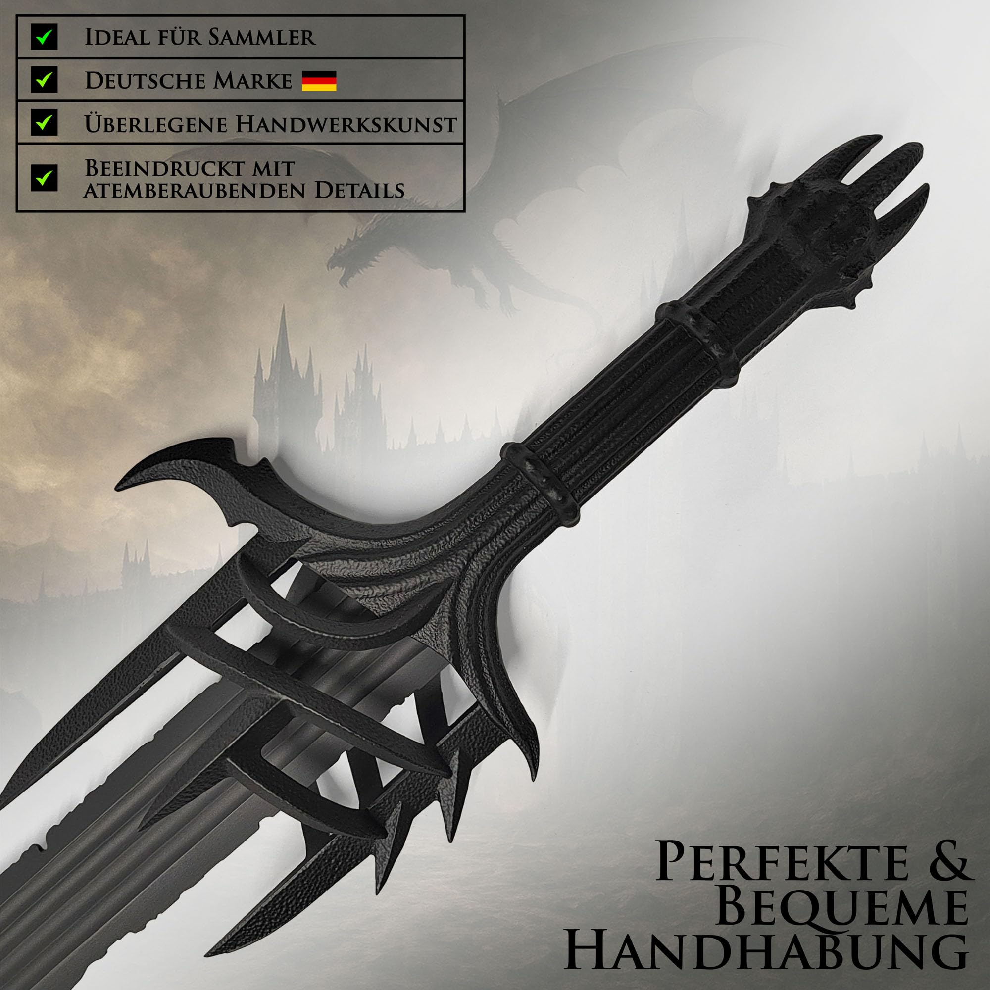 Der Herr der Ringe - LOTR Schwert, Filmschwert, echt, aus Stahl, Der Hobbit, Zauberer Merch, Aragorn Sword, Deko für Sammler und als Geschenk